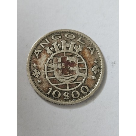 Moeda de Angola 10escudos 1955 prata