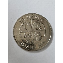 Moeda da Islandia 10 coroas 2006