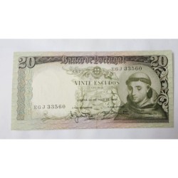 Cédula de Portugal 20 escudos P167 Santo Antônio FE
