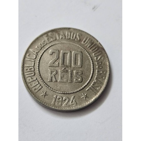 Moeda Brasil republica 200 réis 1924