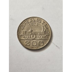Moeda Brasil 200 réis 1936 Barão de Mauá Flor de Cunho