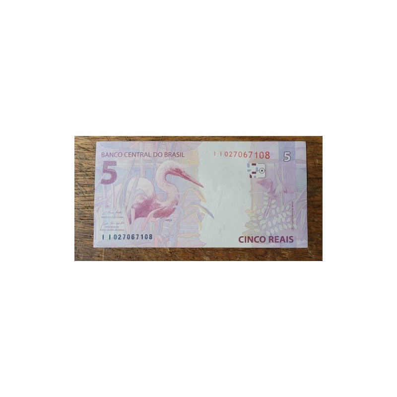 Cédula Brasil 5 reais Letras II FE