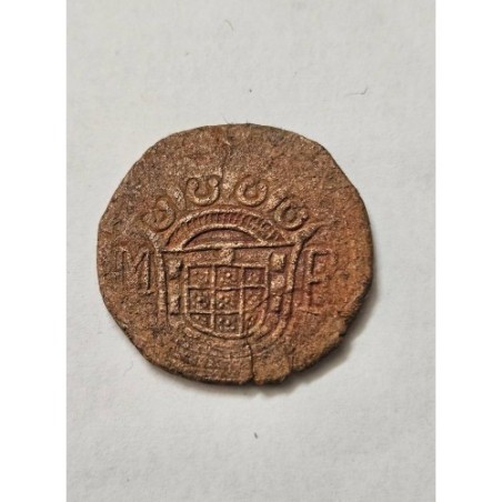 Moeda de Moçambique colonial Casa da moeda de Goa 15 réis KM2 1706-1750