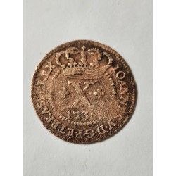 Moeda Brasil Cobre X réis 1735 C042 Colonia