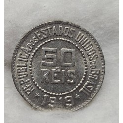 Moeda Brasil 50 réis 1919 S-FC