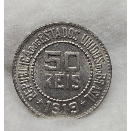 Moeda Brasil 50 réis 1919 S-FC