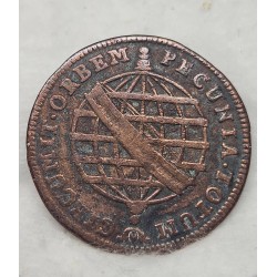 Moeda Brasil Colonia Cobre XX réis 1802 cobre MBC
