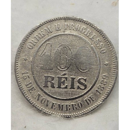 Moeda brasil 100 réis 1895 republica MBC