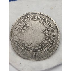 Moeda Brasil republica 200 réis 1894 MBC