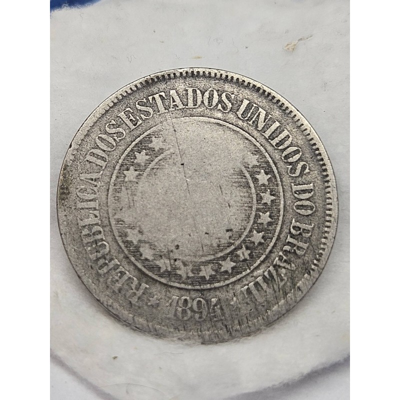 Moeda Brasil republica 200 réis 1894 MBC