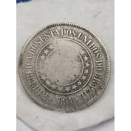 Moeda Brasil republica 200 réis 1894 MBC