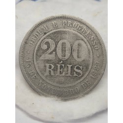 Moeda Brasil republica 200 réis 1894 MBC