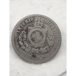 Moeda Brasil império 100 réis 1889 MBC