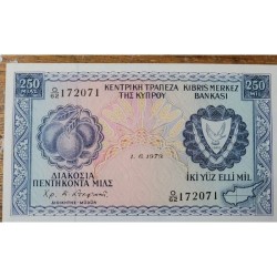 Cédula do Chipre 250 mils P41 FE 1979