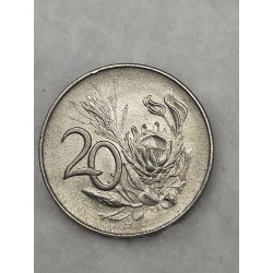 Moeda da África do sul 20 cents 1965