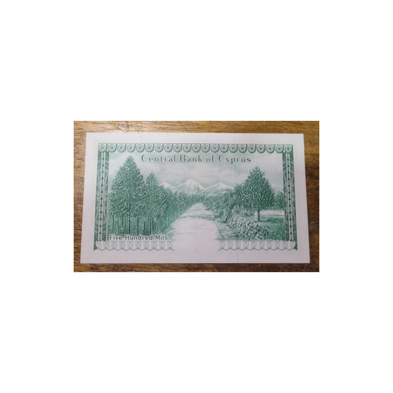 Cédula do Chipre 500 Mils P42 FE 1976