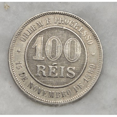 Moeda brasil republica 100 réis 1897 Mbc-S
