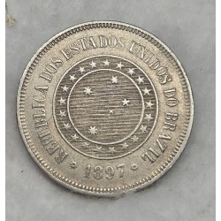 Moeda brasil republica 100 réis 1897 Mbc-S