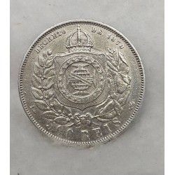 Moeda Brasil 500 Réis 1889 - Império D. Pedro II - Prata