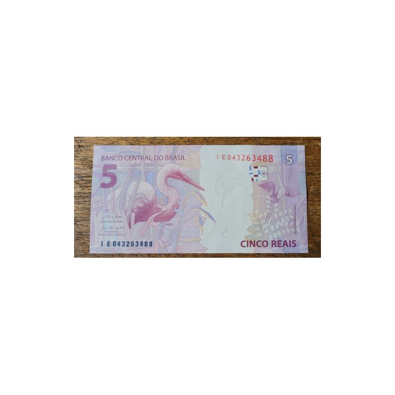 Cédula Brasil 5 reais IE Paulo Guedes FE