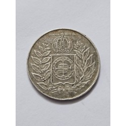 Moeda Brasil 500 réis 1851 prata terceiro sistema MBC