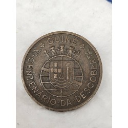 Moeda de Guiné Bissau 1 escudo 1946 400 anos descoberta