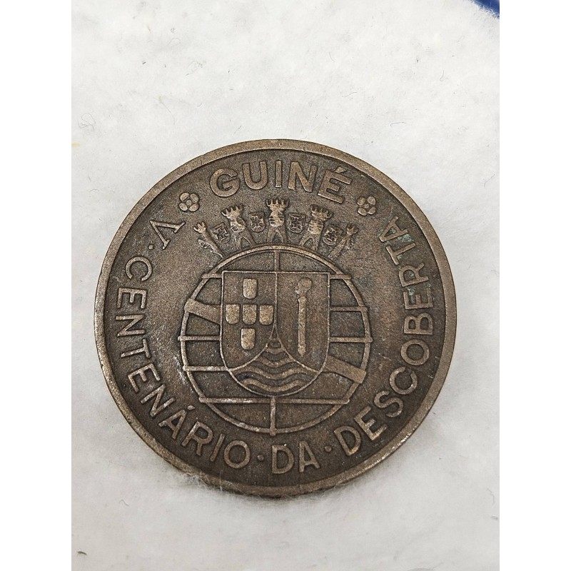 Moeda de Guiné Bissau 1 escudo 1946 400 anos descoberta