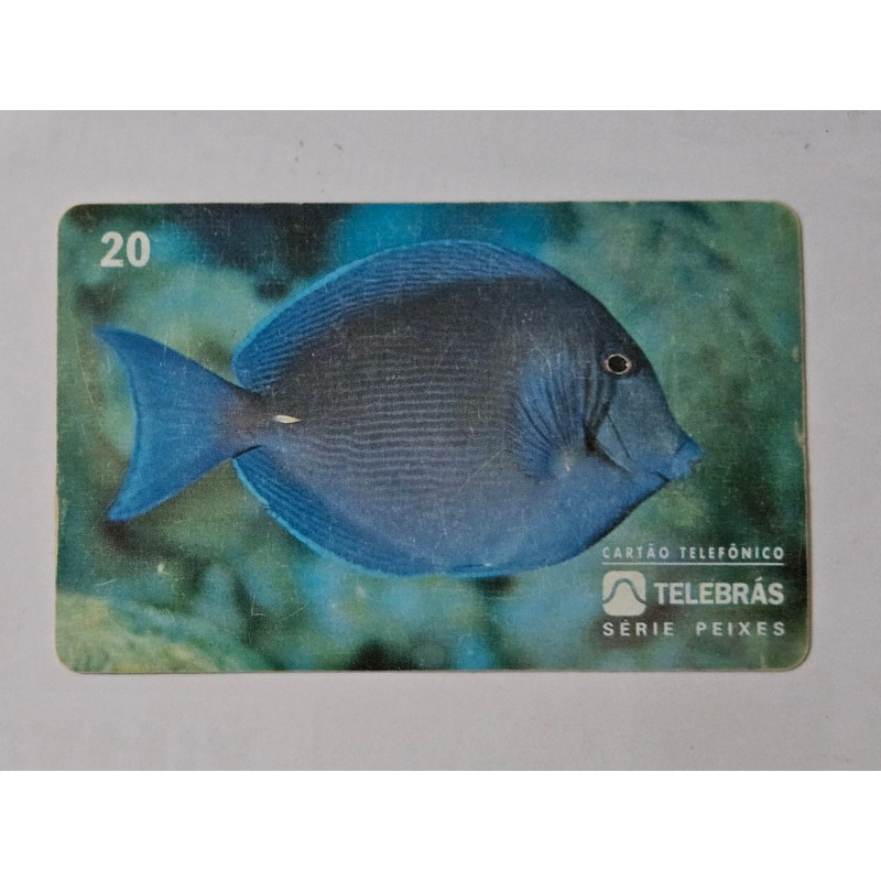 Cartão Telefônico TELebrás - Série Peixes - Barbeiro (Acanthurus chirurgus) - 20 Unidades