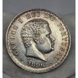 Moeda de Portugal 500 réis 1896 prata MBC-S