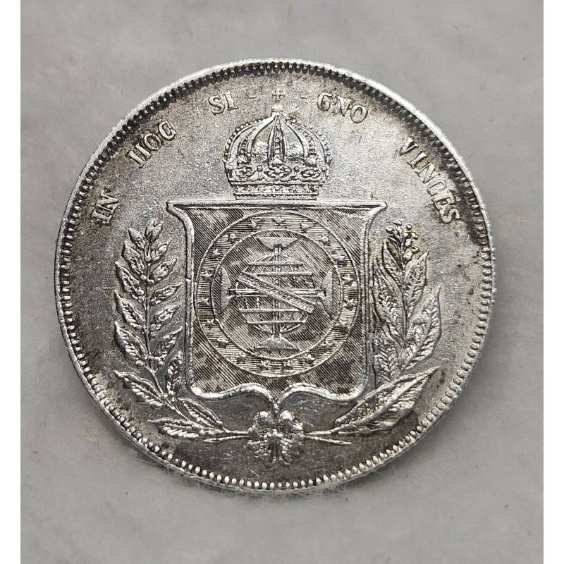 Moeda Brasil Império 1000 réis 1864 Mbc