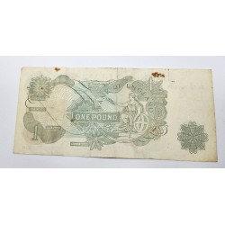 Cédula da Inglaterra 1 libra com furo Rainha Elizabeth II