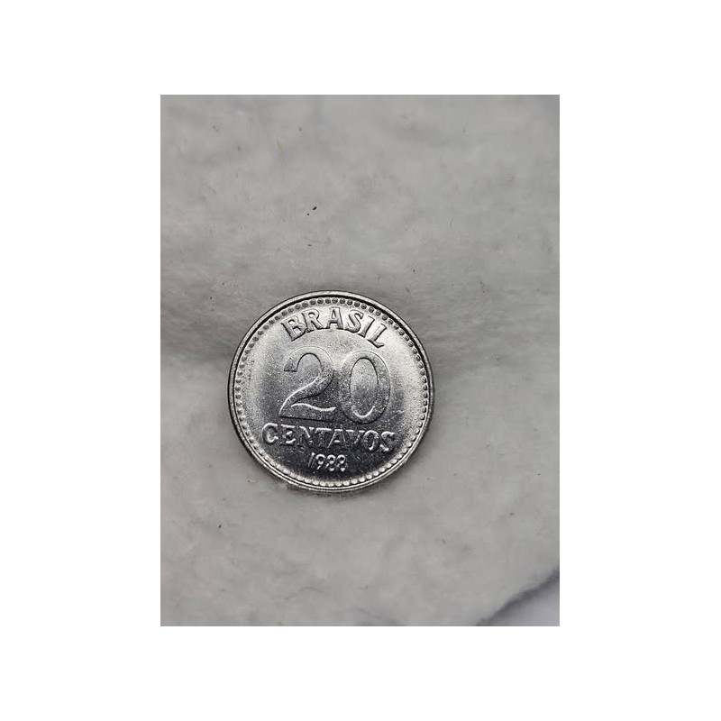 Moeda Brasil 20 centavos 1988 data difícil
