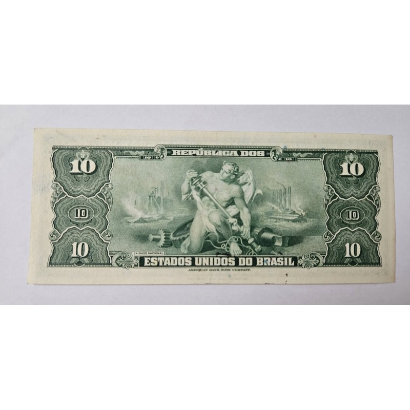Cédula Brasil 10 cruzeiros C018 FE Getulio Vargas Autografada