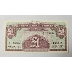 Cédula Militar Britânica 1 Pound (Voucher) - 4ª Série Inglaterra FE