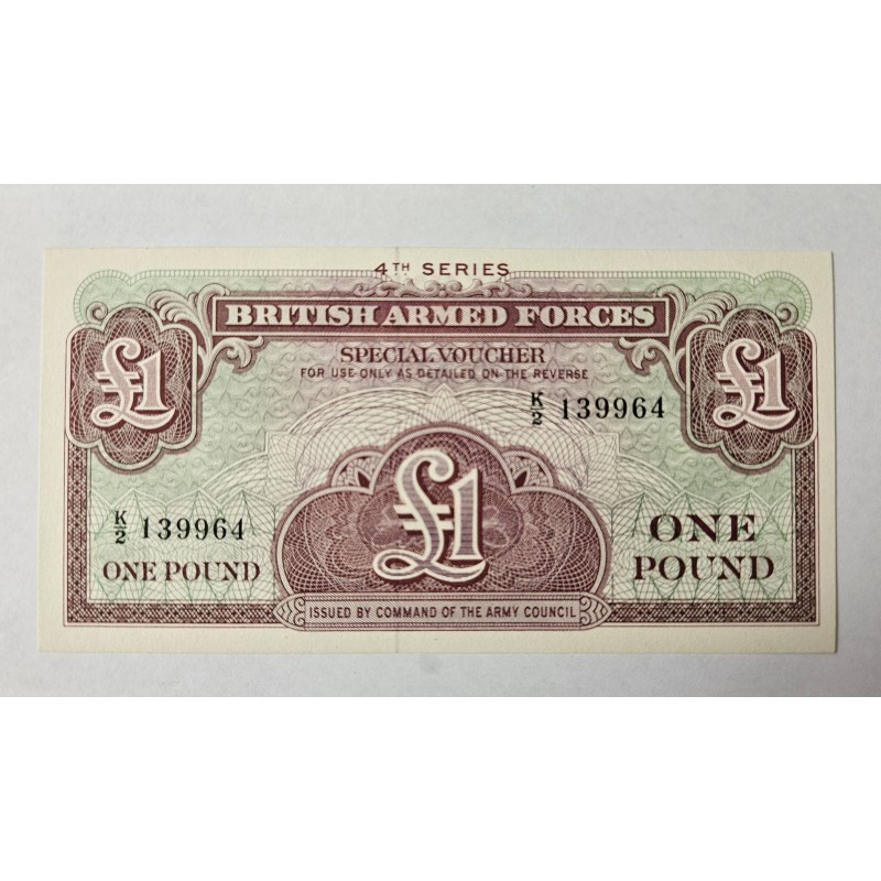 Cédula Militar Britânica 1 Pound (Voucher) - 4ª Série Inglaterra FE