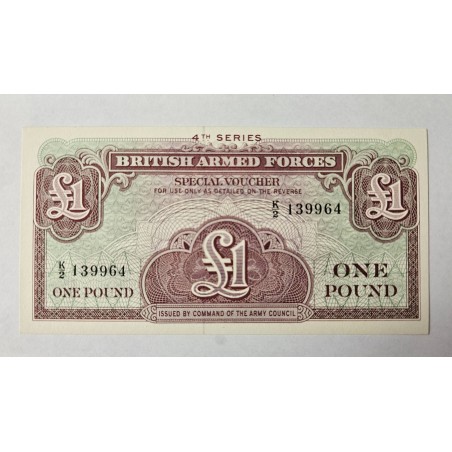 Cédula Militar Britânica 1 Pound (Voucher) - 4ª Série Inglaterra FE