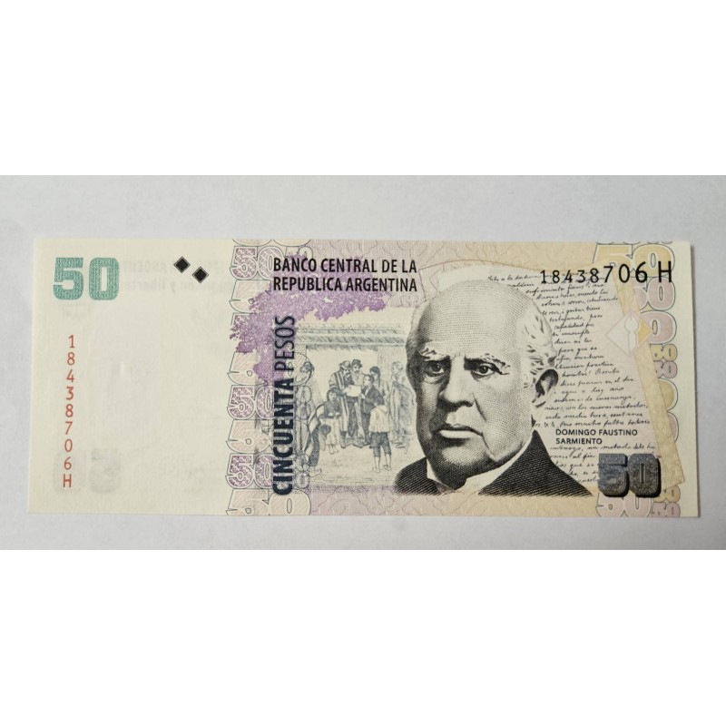 Cédula Argentina  50 Pesos - Domingo F. Sarmiento (2011) - Casa Rosada P-356a FE