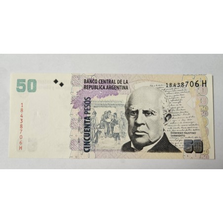 Cédula Argentina  50 Pesos - Domingo F. Sarmiento (2011) - Casa Rosada P-356a FE