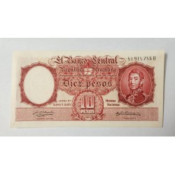 Cédula 10 Pesos Argentina (Moneda Nacional) - General San Martín - P-270 FE