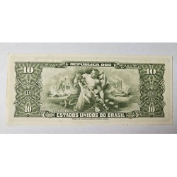 Cédula Brasil 10 cruzeiros C081 FE Getulio Vargas Verde