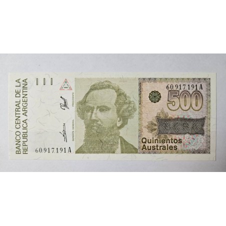 Cédula da Argentina 500 australes P328 FE