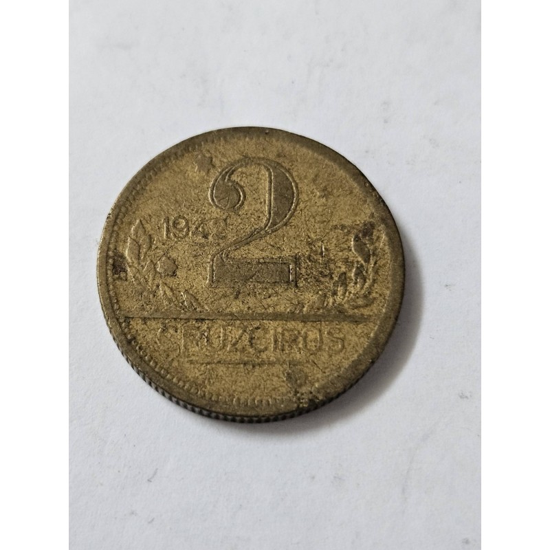 Moeda Brasil republica 2 cruzeiros 1942 data dificil