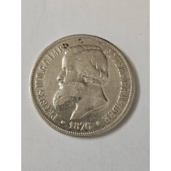 Moeda Brasil 1000 réis 1876 MBC+ terceiro sistema