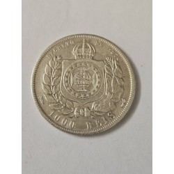 Moeda Brasil 1000 réis 1876 MBC+ terceiro sistema