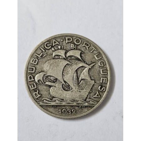 Moeda de Portugal 10 escudos 1932 KM582 prata