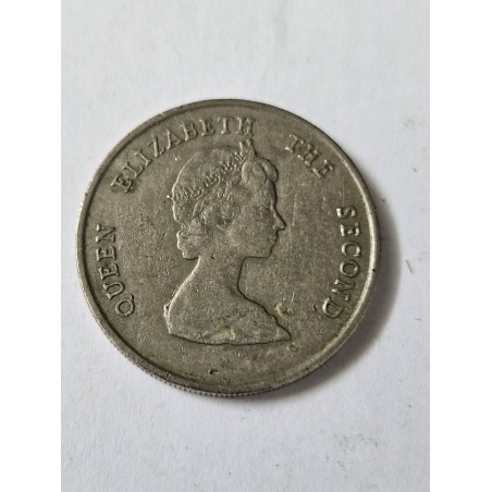 Moeda East caribean states 25 cents 1987 Rainha Elizabeth II