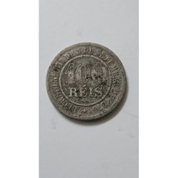 Adquira esta histórica moeda de 100 Réis do Império do Brasil, ano 1886. Uma peça autêntica de bronze-níquel com o brasão imperi