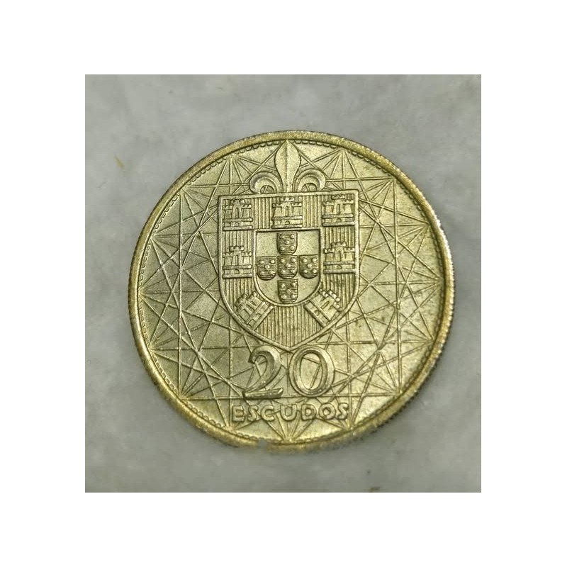 Moeda de Portugal 20 escudos ponte Salazar prata