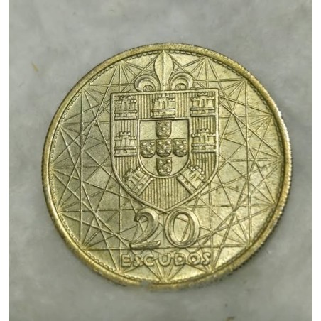 Moeda de Portugal 20 escudos ponte Salazar prata