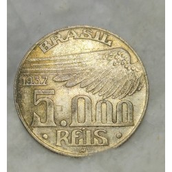 Moeda Brasil Republica 5000 réis 1937 data difícil